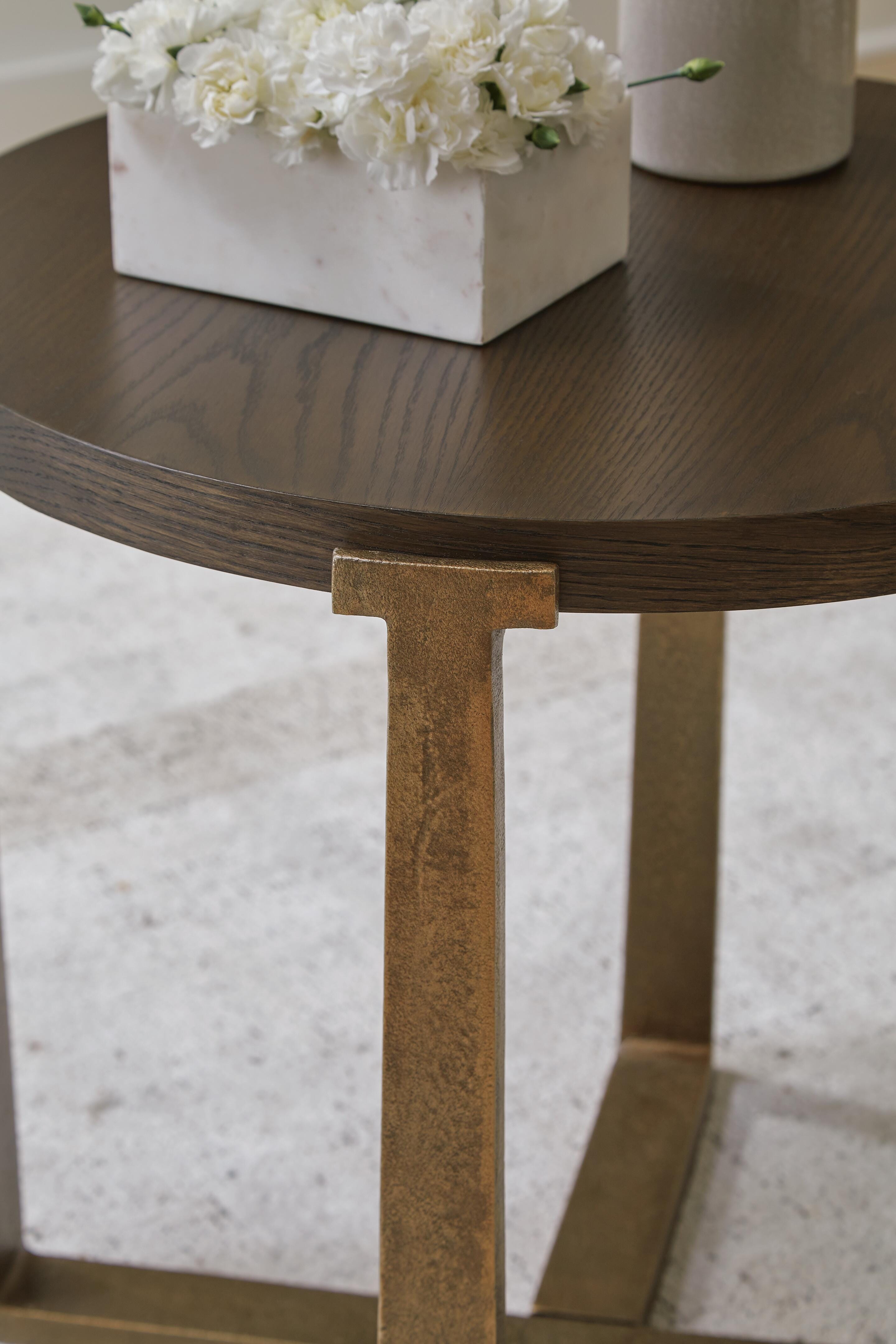 Balintmore End Table, Brown/Gold Finish, large