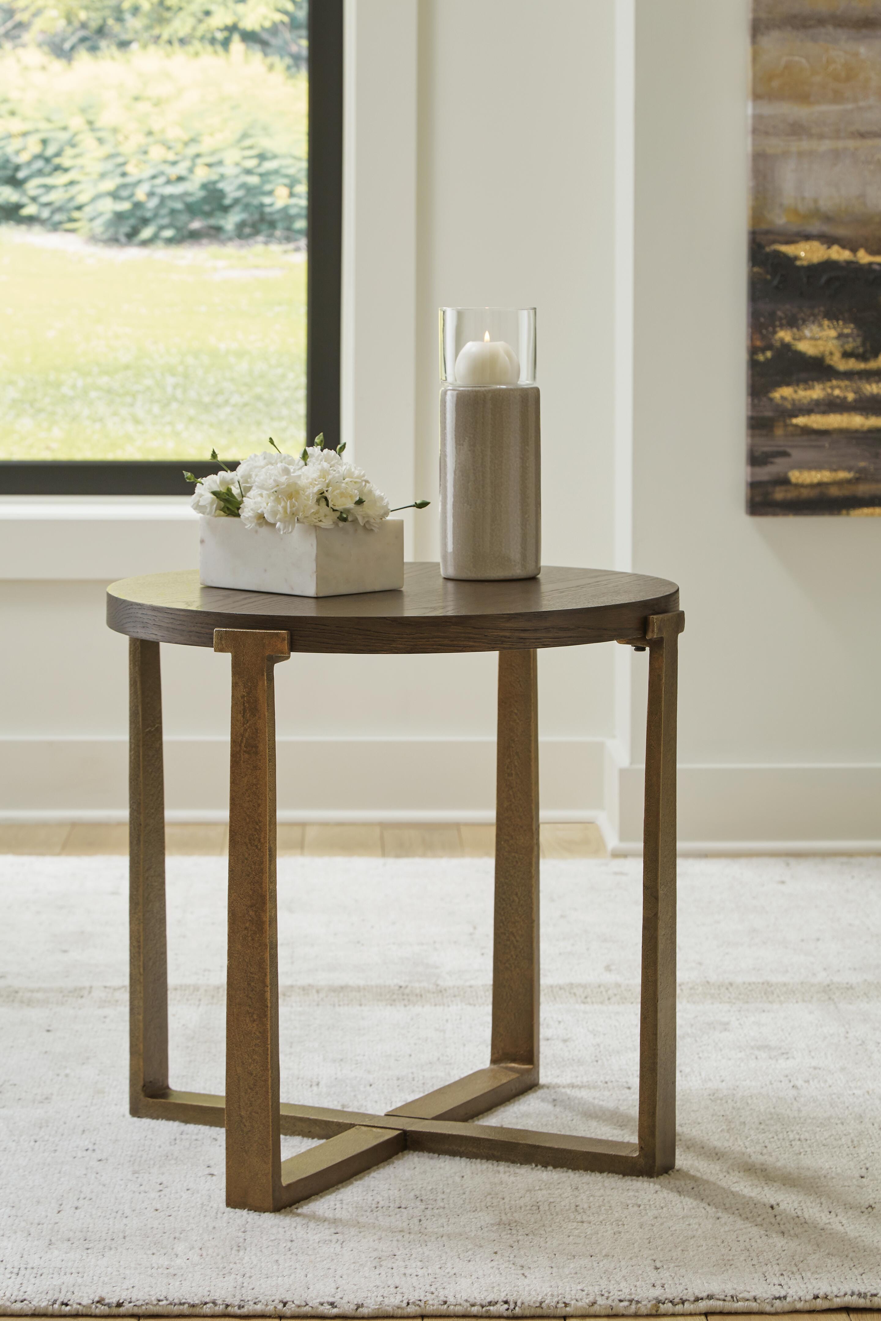 Balintmore End Table, Brown/Gold Finish, large