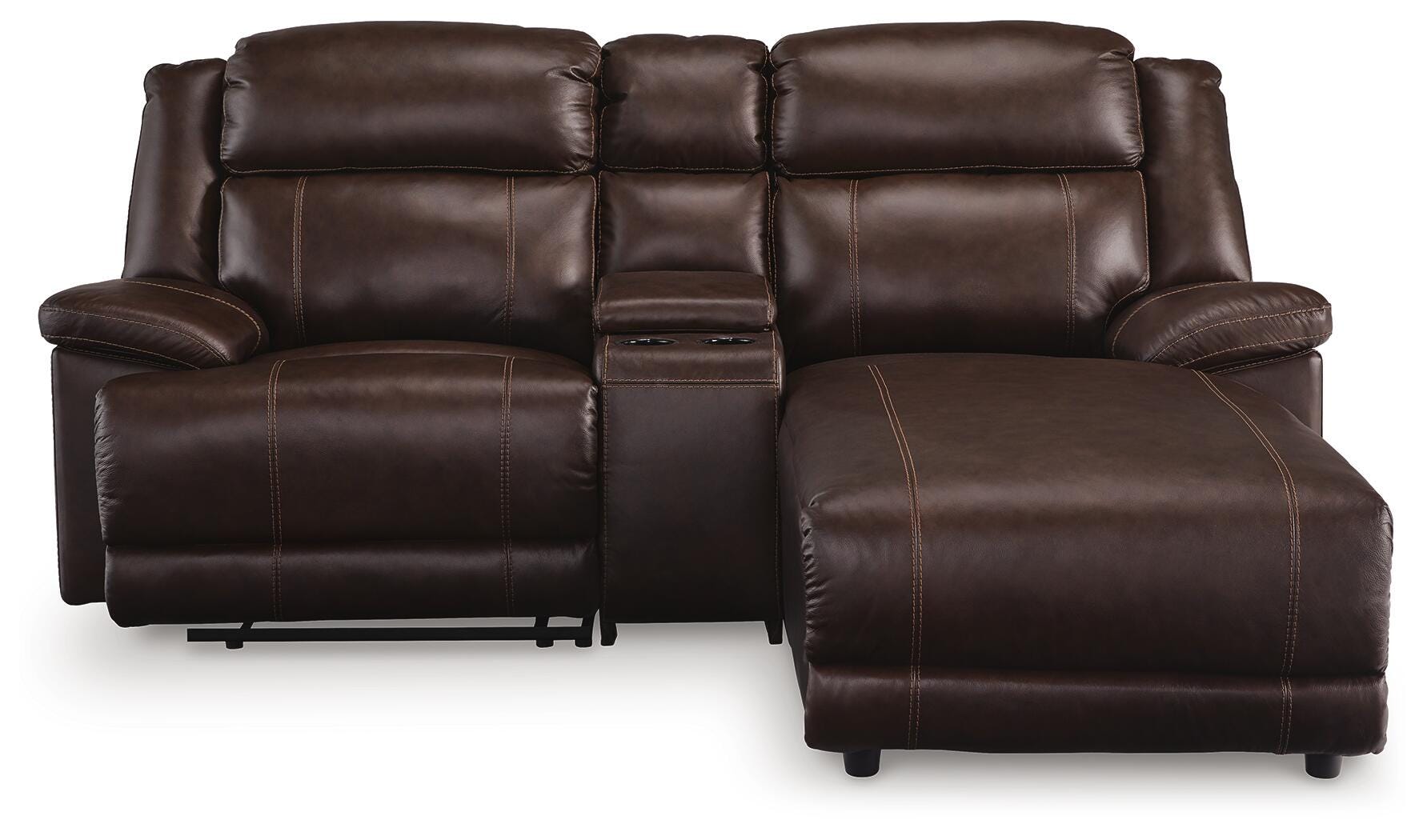 VonKurt 3-Piece Power Reclining Sectional Sofa with Chaise, Dark Brown, large
