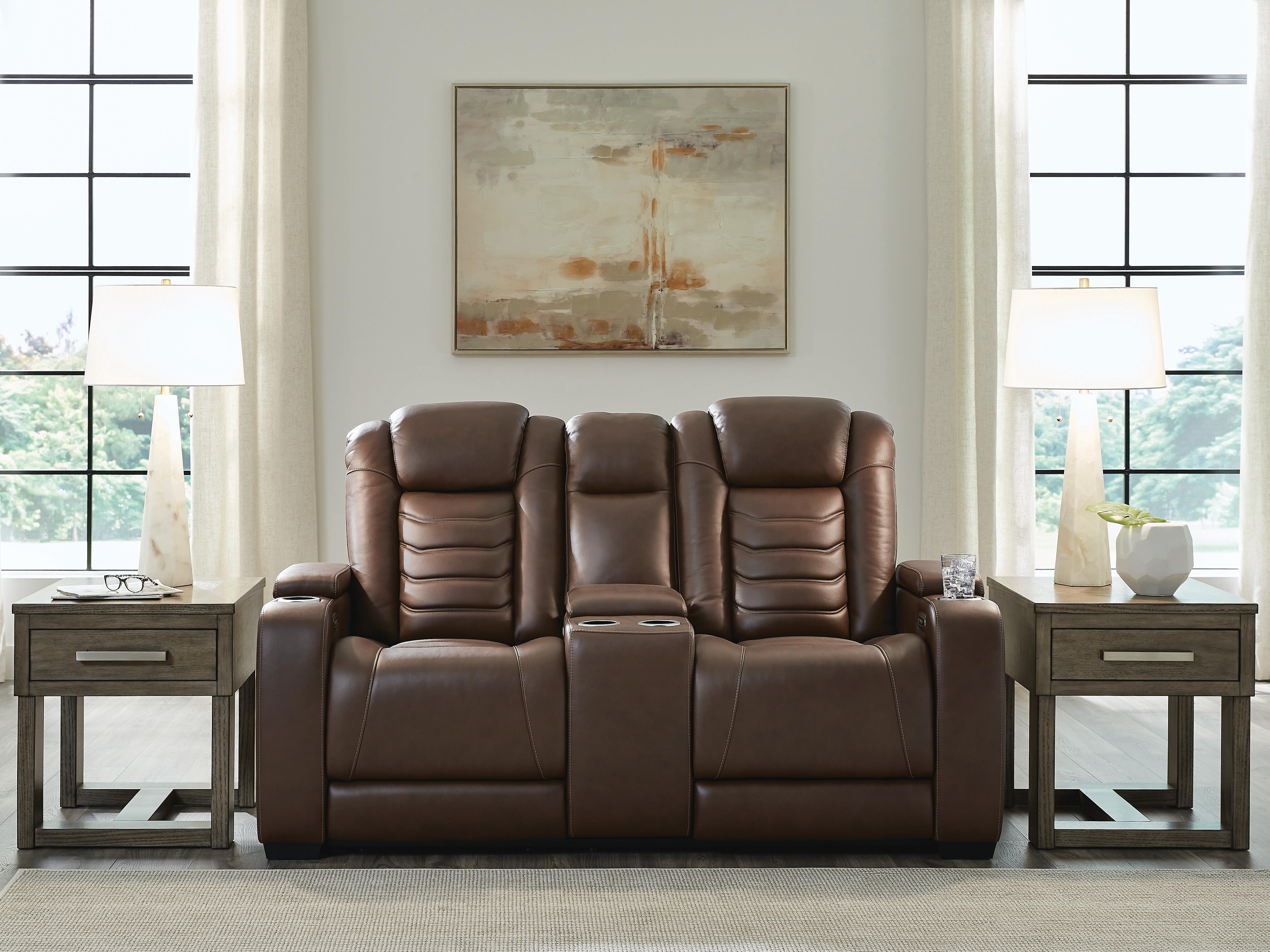 High Impact Power Reclining Loveseat with Console - image 1