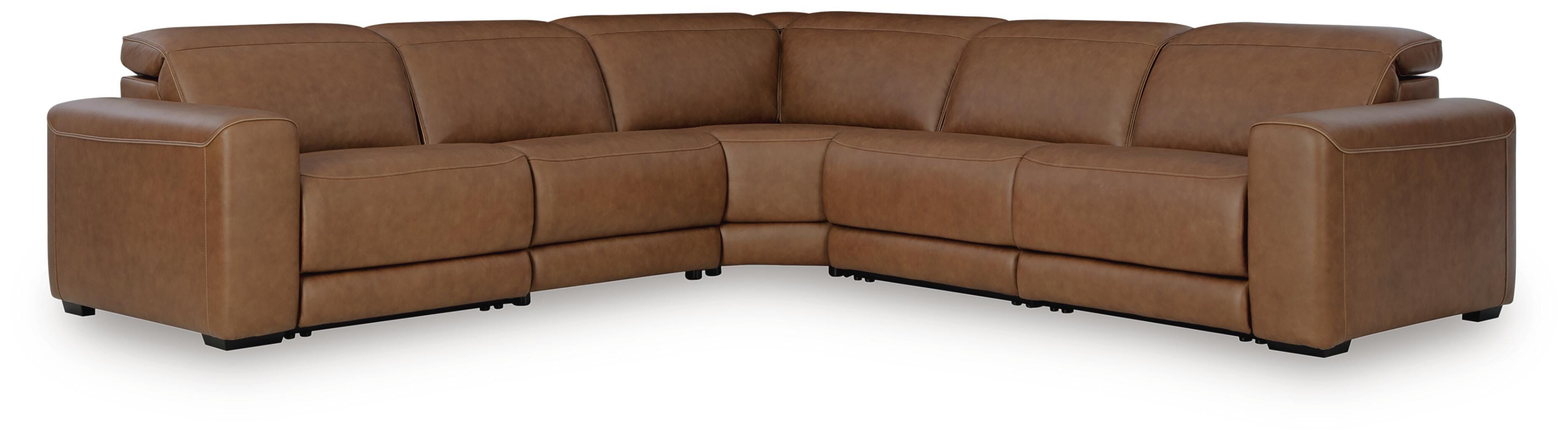 Rally-Up 5-Piece Power Reclining Sectional, Caramel, large