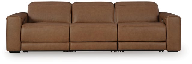 Rally-Up 3-Piece Dual Power Leather Reclining Modular Sectional Sofa