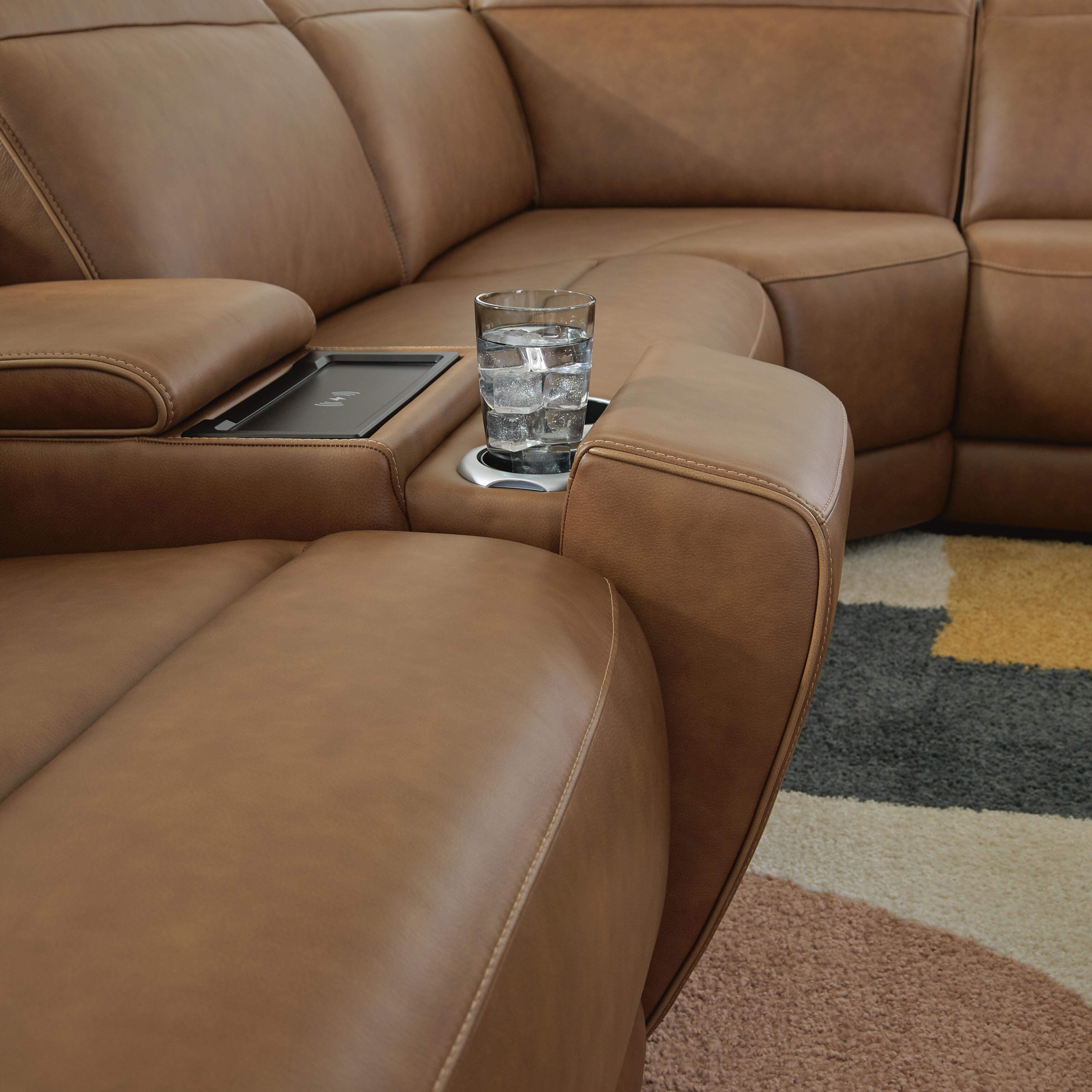 Rally-Up 6-Piece Dual Power Leather Reclining Modular Sectional