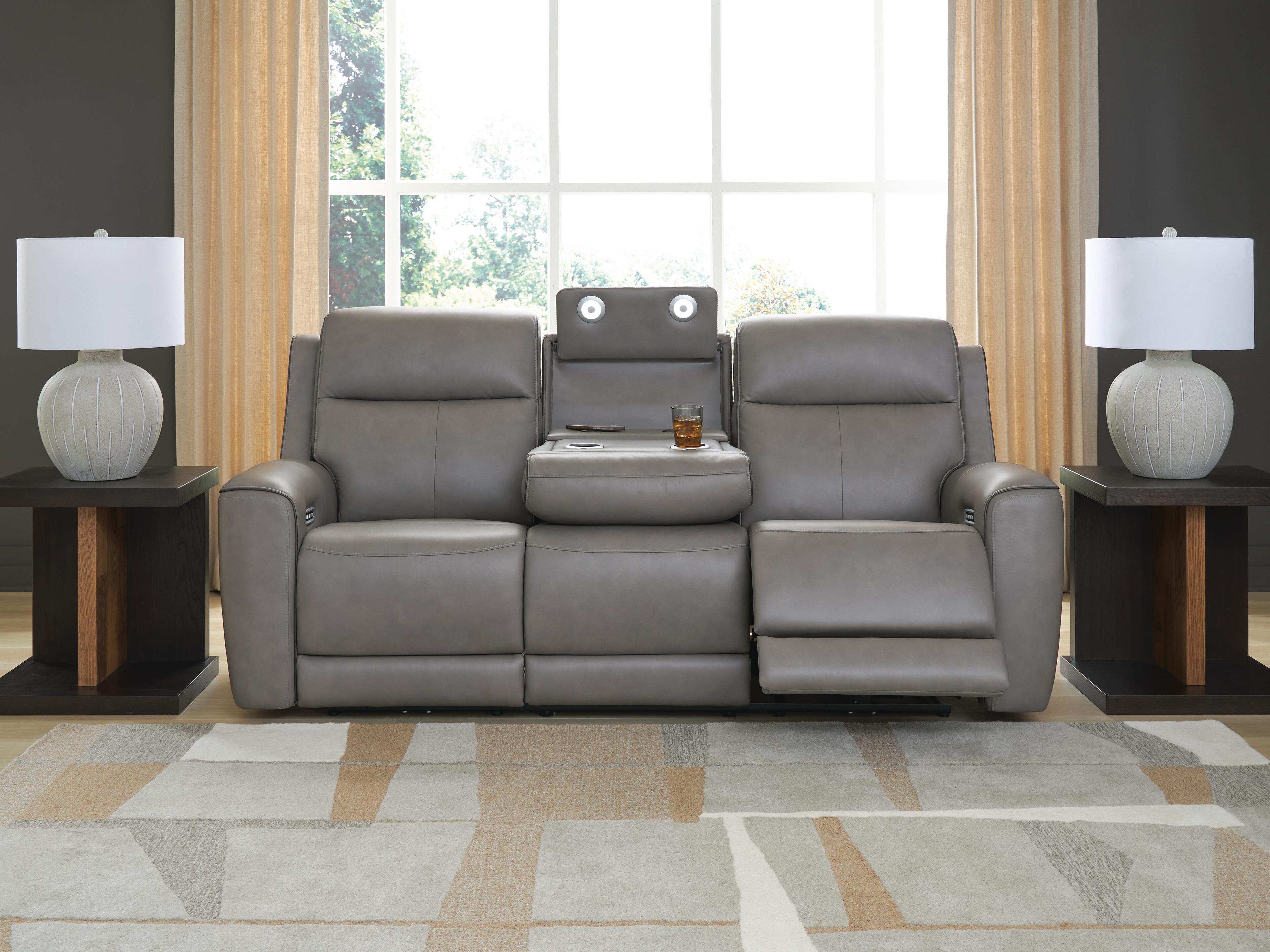 5Z-Relaxation Dual Power Leather Reclining Sofa | Ashley