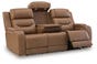 Dreamer Power Reclining Sofa with Audio Seating, Caramel, large