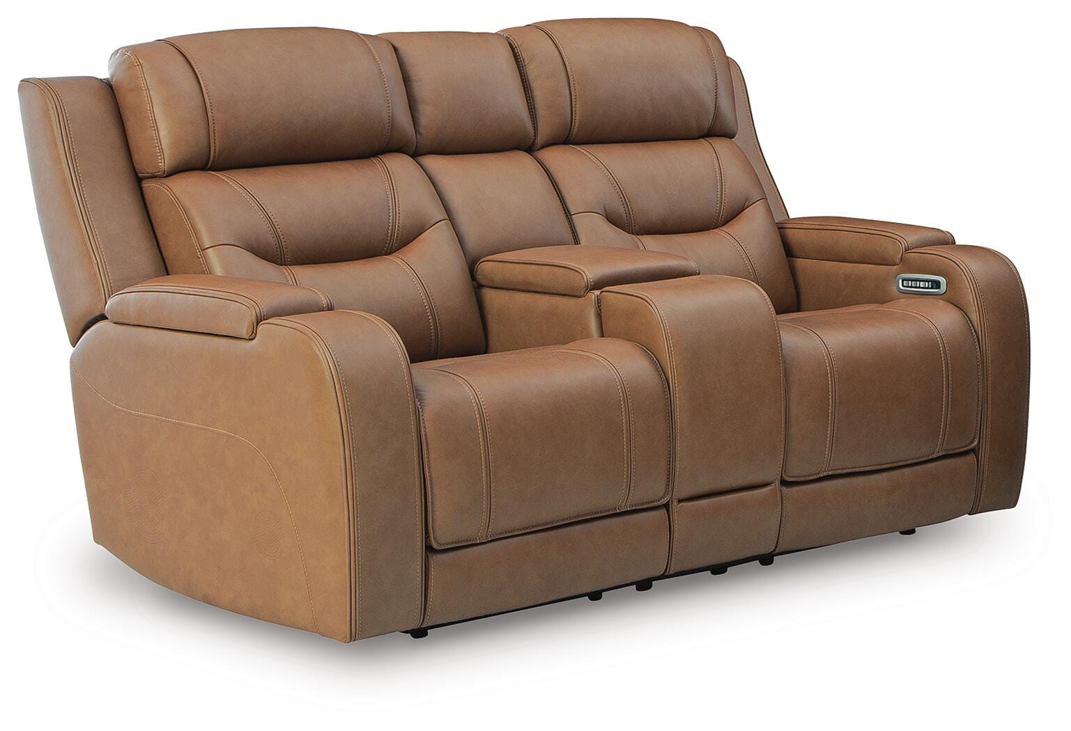 Dreamer Dual Power Leather Reclining Loveseat with Audio Seating