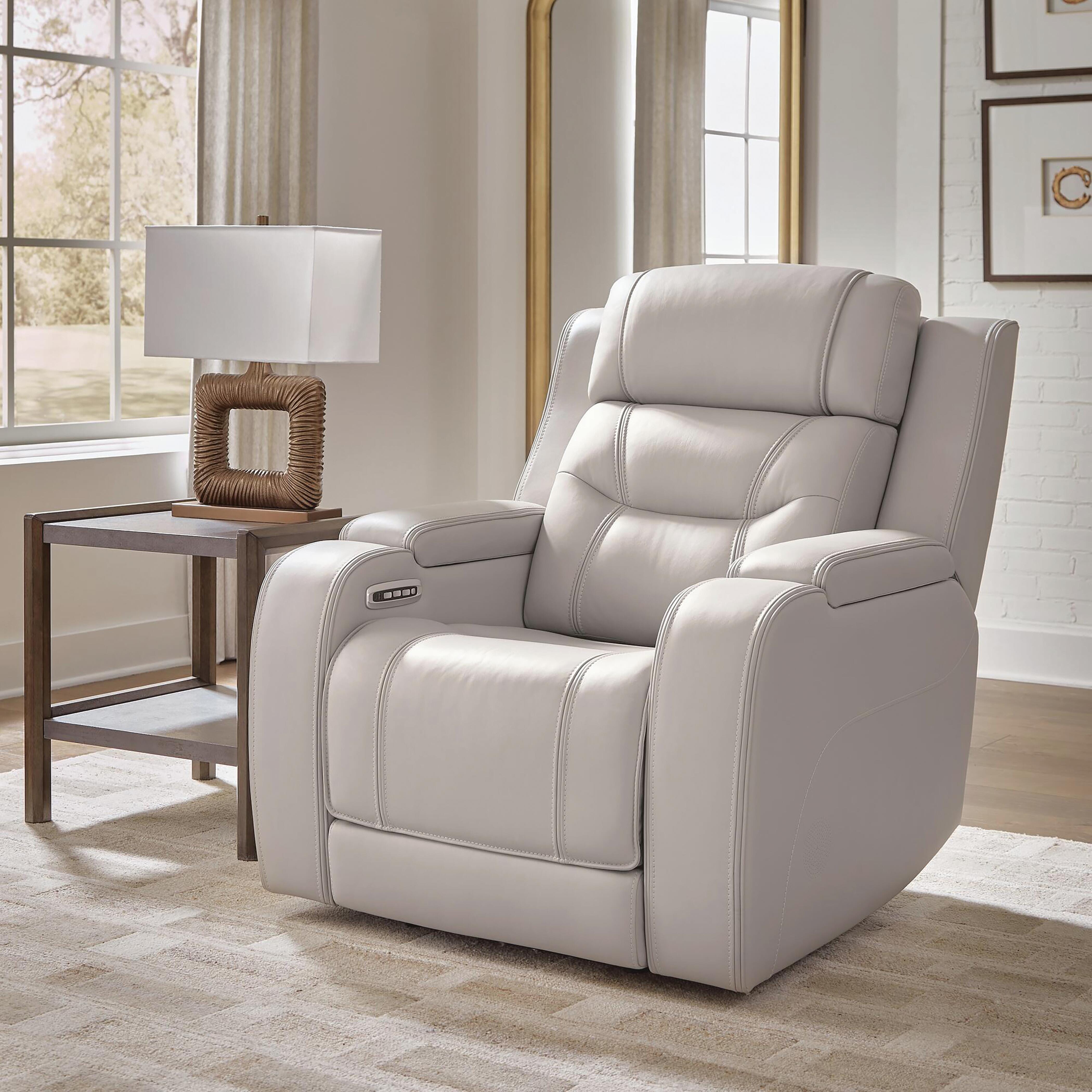 Dreamer Power Recliner with Audio Seating, Gray, large