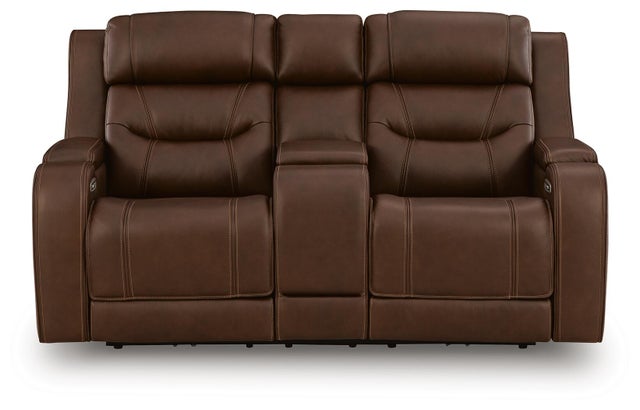 Dreamer Dual Power Leather Reclining Loveseat with Audio Seating