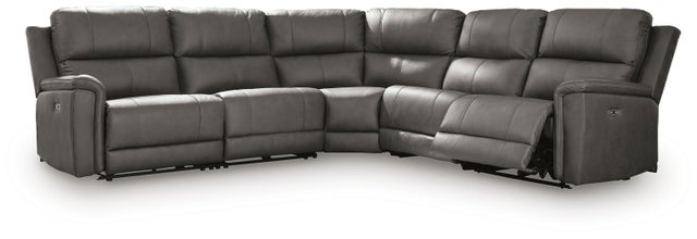 Beryton 5-Piece Dual Power Leather Reclining Sectional