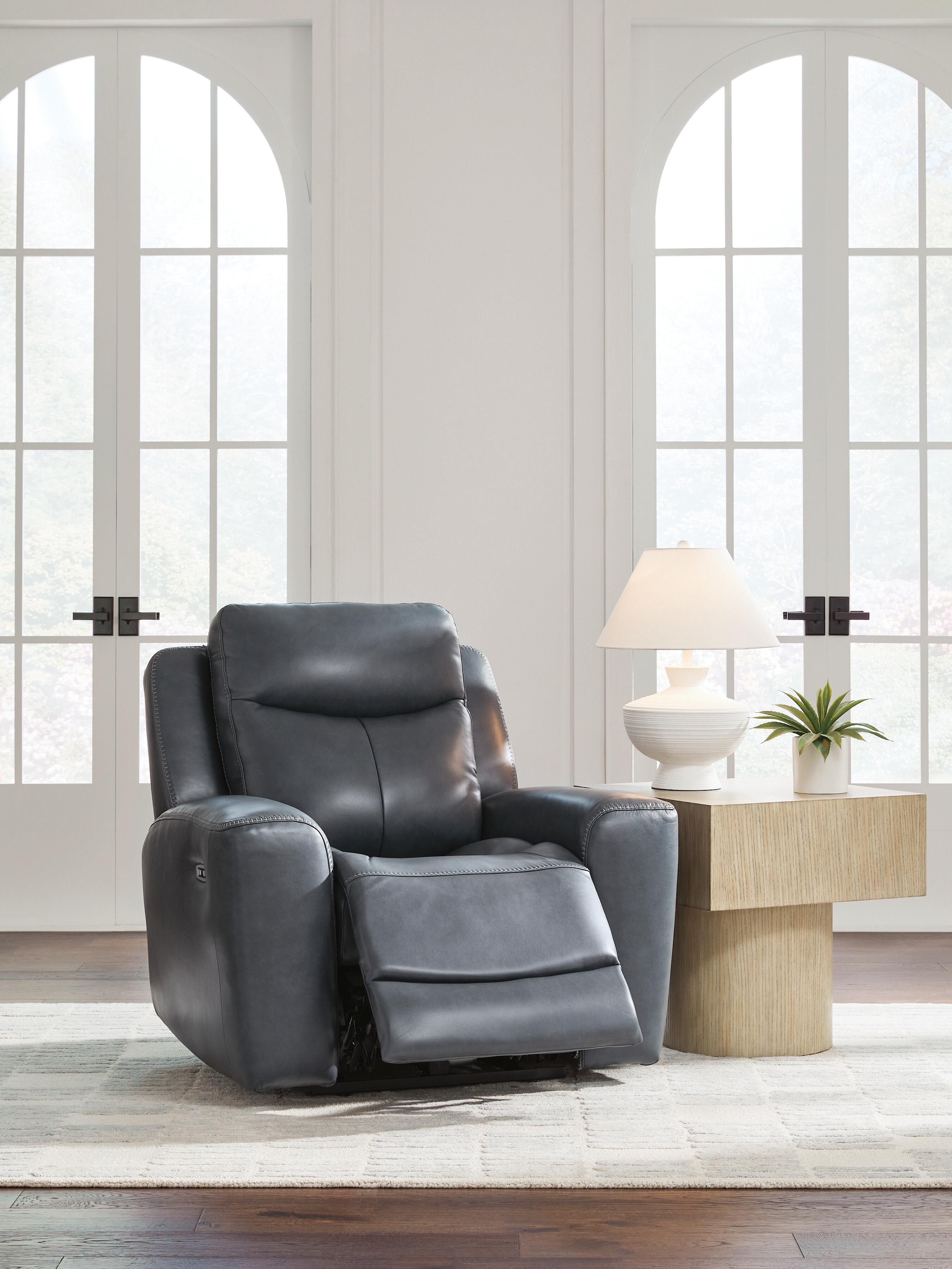 Momentum Moves Dual Power Leather Recliner | Ashley
