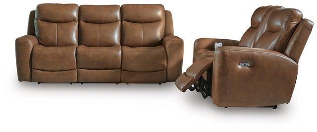 Momentum Moves Dual Power Reclining Leather Sofa and Loveseat Set