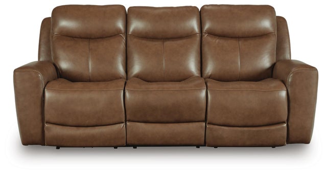 Momentum Moves Dual Power Leather Reclining Sofa