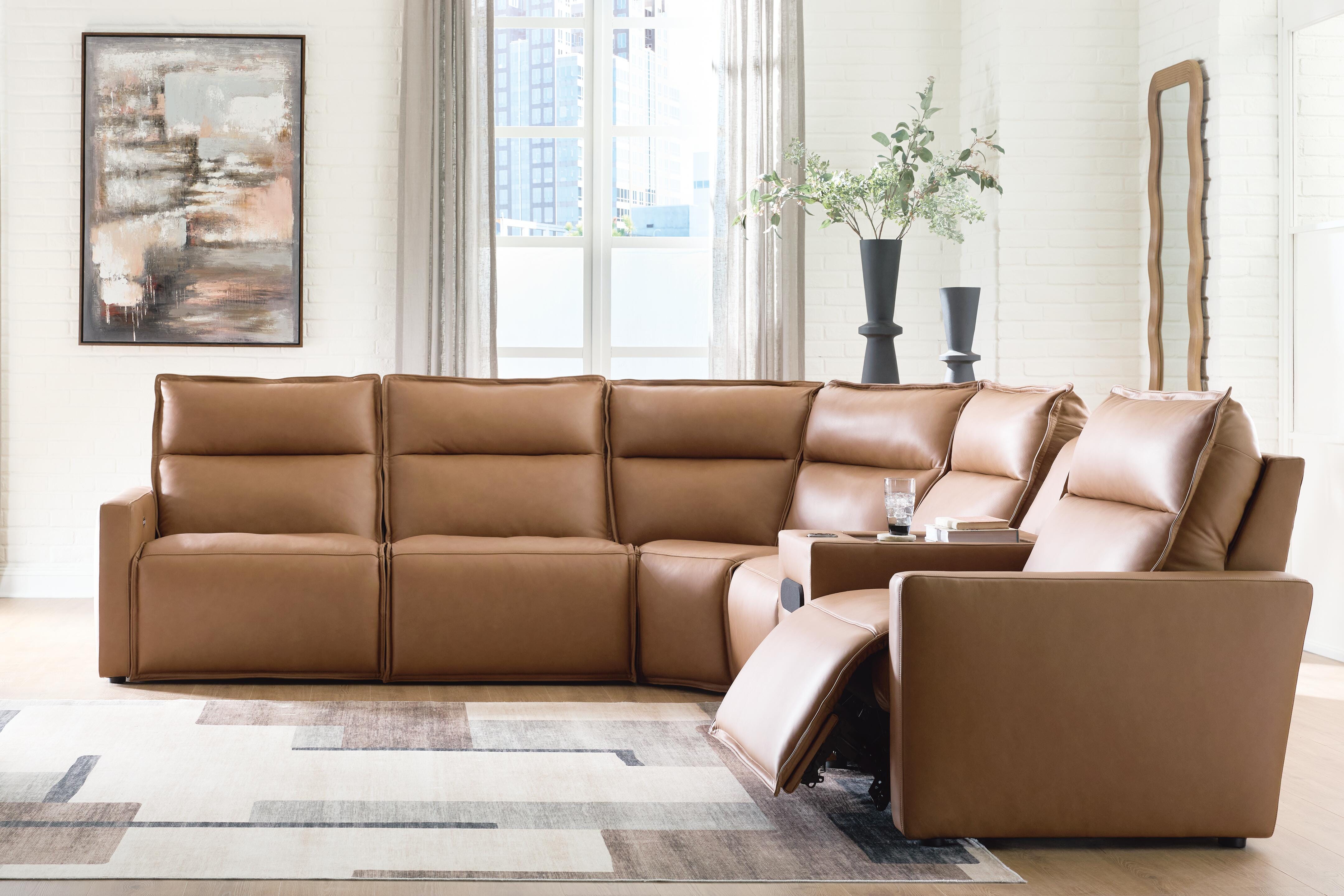 Arrington 6-Piece Power Reclining Sectional with Audio Console - image 1