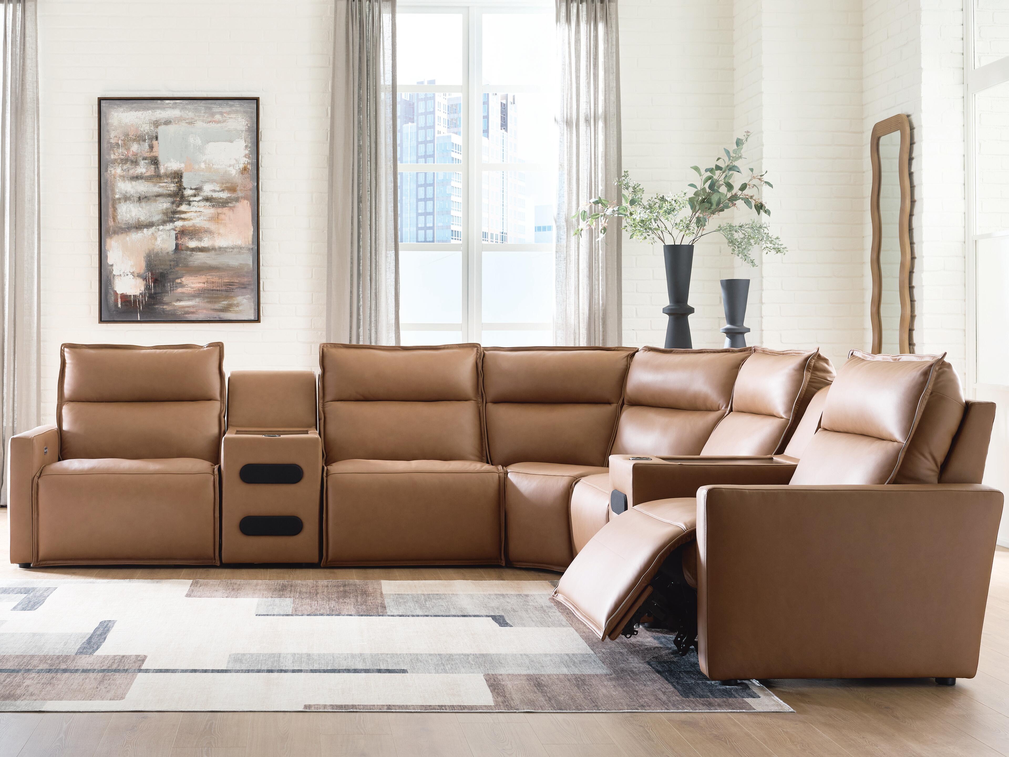 Arrington 7-Piece Power Reclining Sectional with Audio Consoles - image 1