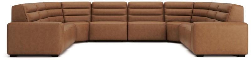 Ashley Luxe Modero 8-Piece Reclining Leather U-Shaped Modular Sectional with 4 Reclining Seats