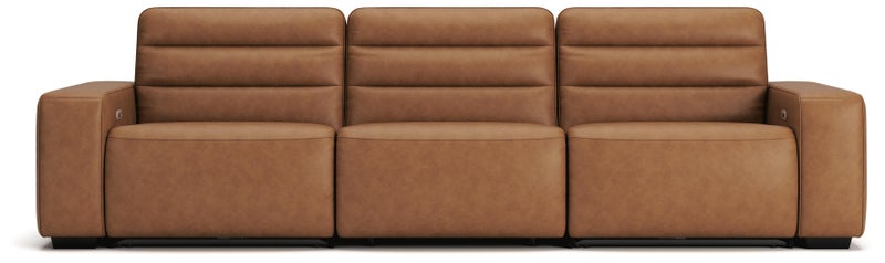 Ashley Luxe Modero 3-Piece Reclining Leather Modular Sofa