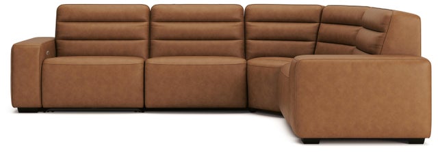 Ashley Luxe Modero 4-Piece Reclining Leather Modular Sectional