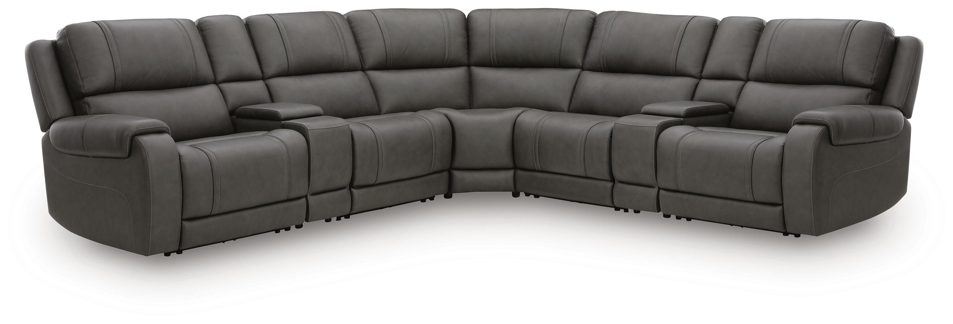 5Z-Harrenhurst 5-Piece Leather Dual Power Reclining Modular