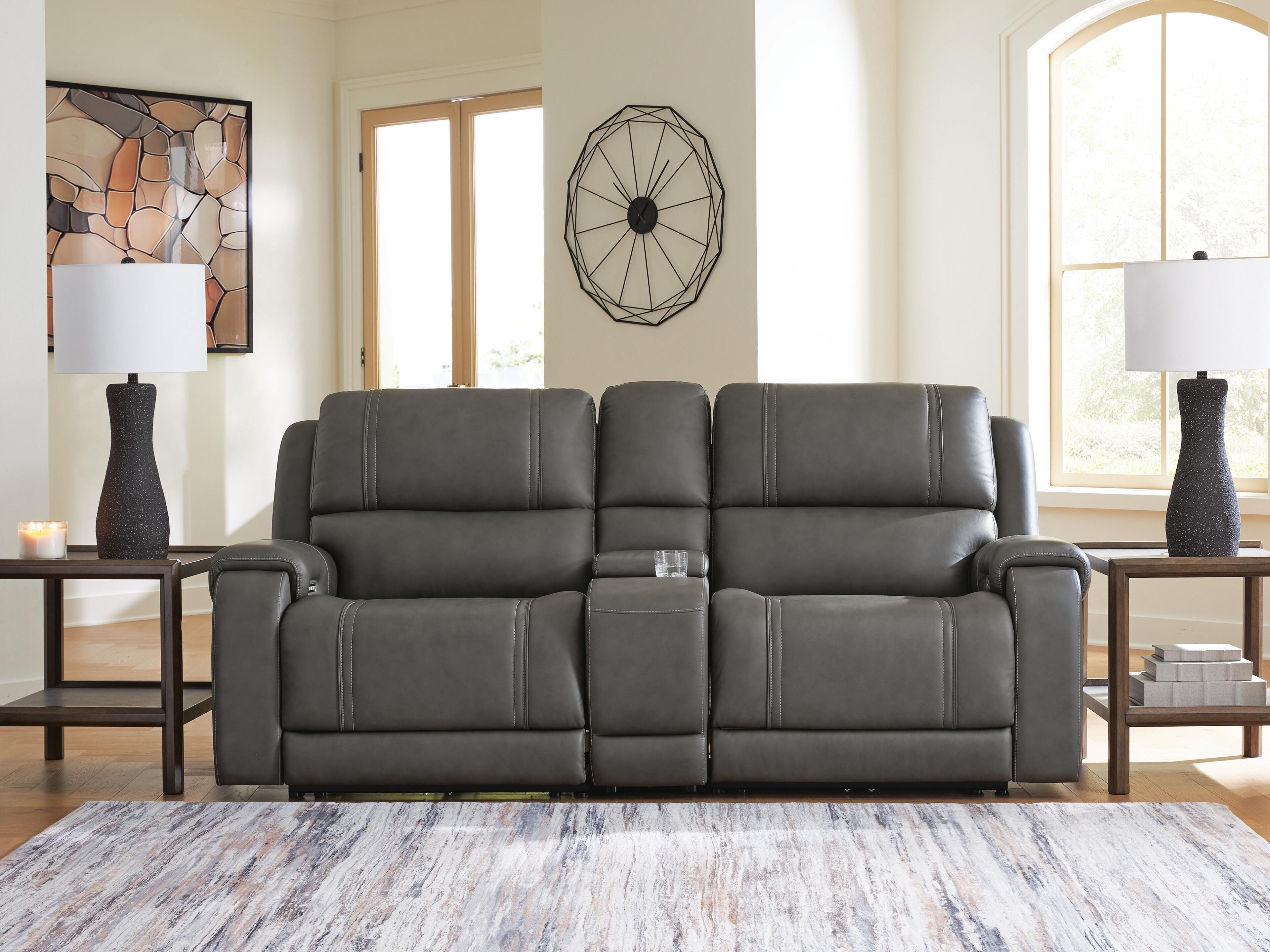 5Z-Harrenhurst 3-Piece Power Reclining Sectional Loveseat with Console - image 1