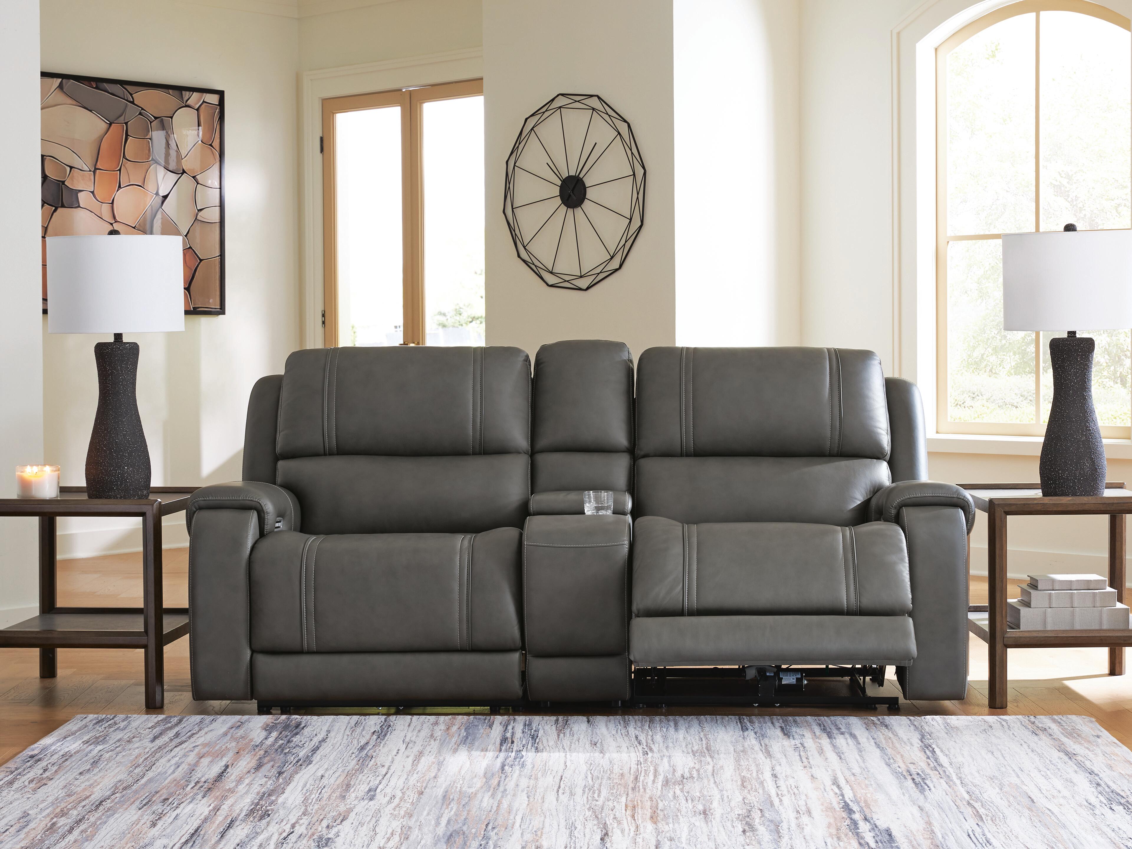 5Z-Harrenhurst 3-Piece Power Reclining Sectional Loveseat with Console - image 3