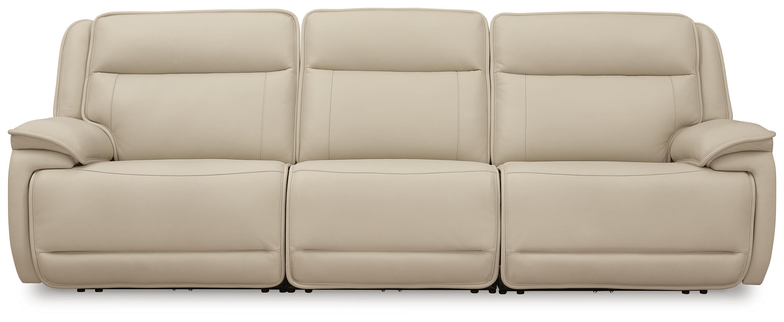 Double Deal 3-Piece Dual Power Leather Reclining Modular Sofa