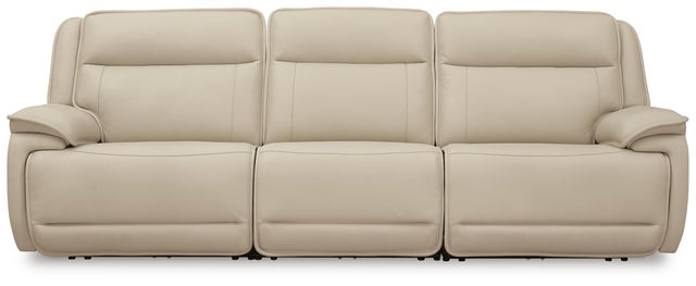 Double Deal 3-Piece Dual Power Leather Reclining Modular Sofa