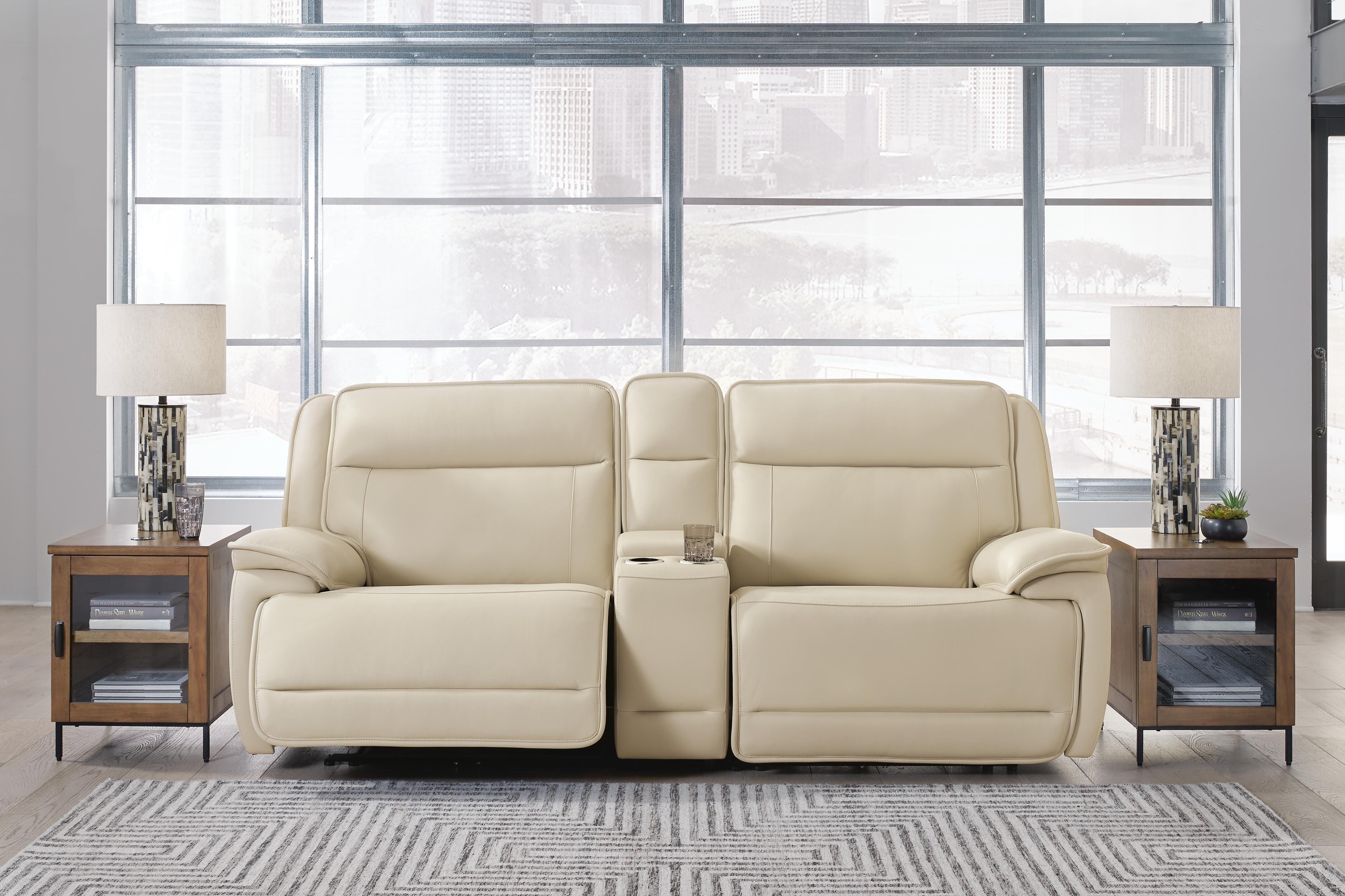 Double Deal 3-Piece Power Reclining Loveseat Sectional with Console - image 1