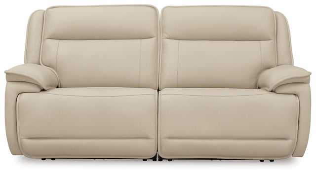 Double Deal 2-Piece Dual Power Leather Reclining Modular Loveseat