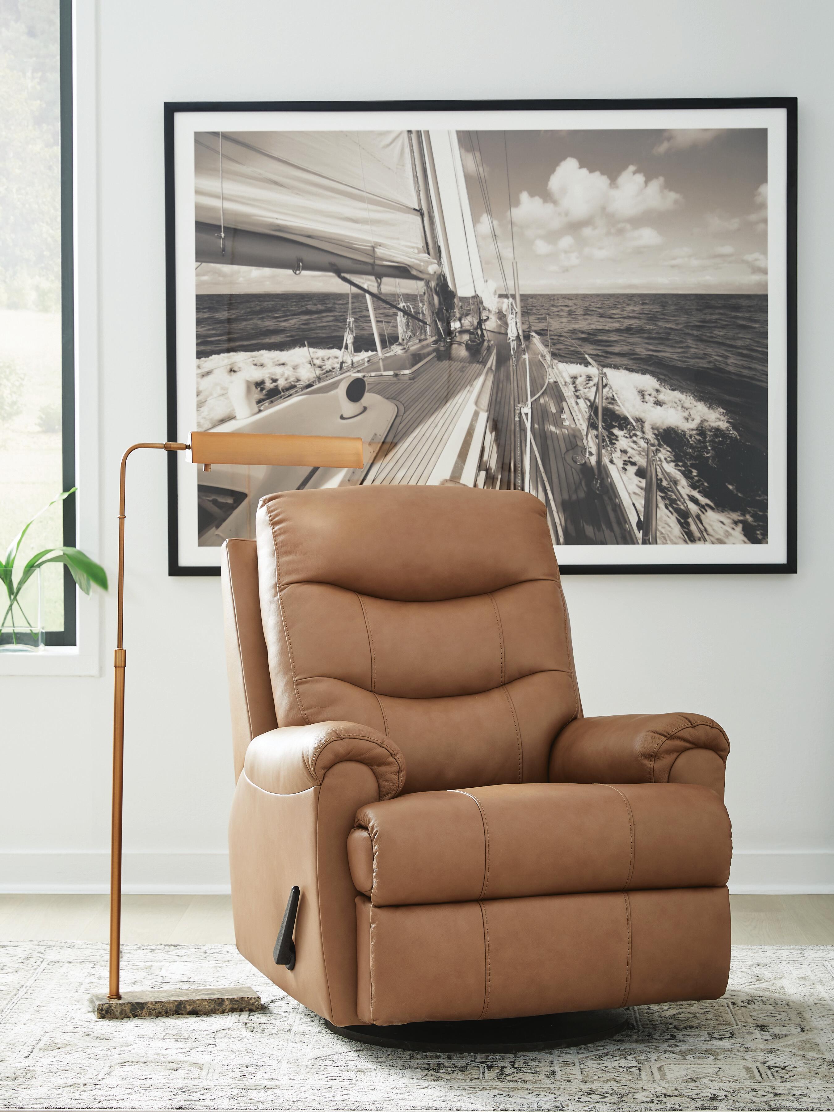 Dolinger Swivel Glider Recliner, Butternut, rollover