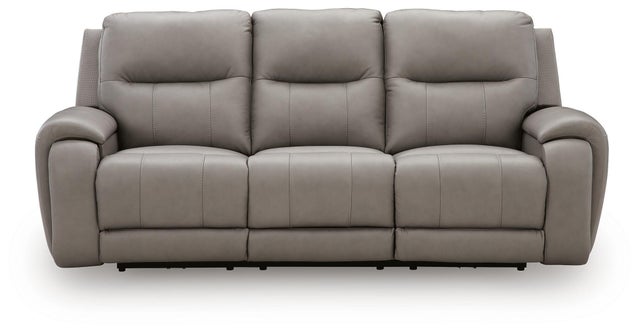 Trendsetter Dual Power Leather Reclining Sofa with Audio Seating