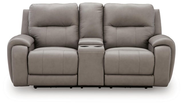 Trendsetter Dual Power Leather Reclining Loveseat with Audio Seating