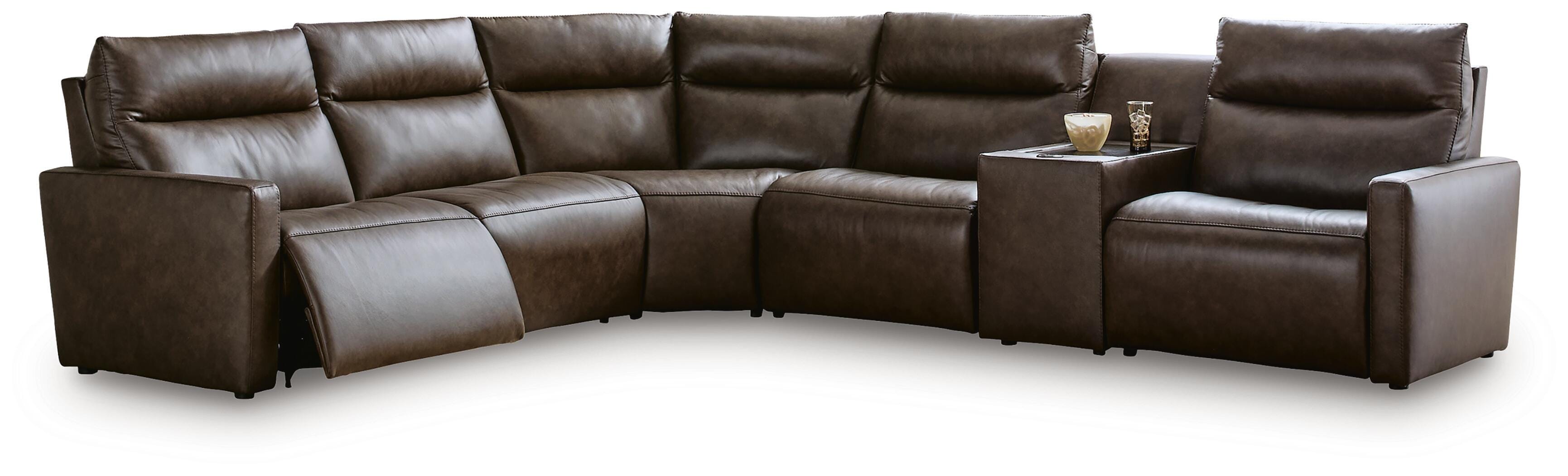ModZ 6-Piece Power Reclining Sectional with Audio Console - image 2