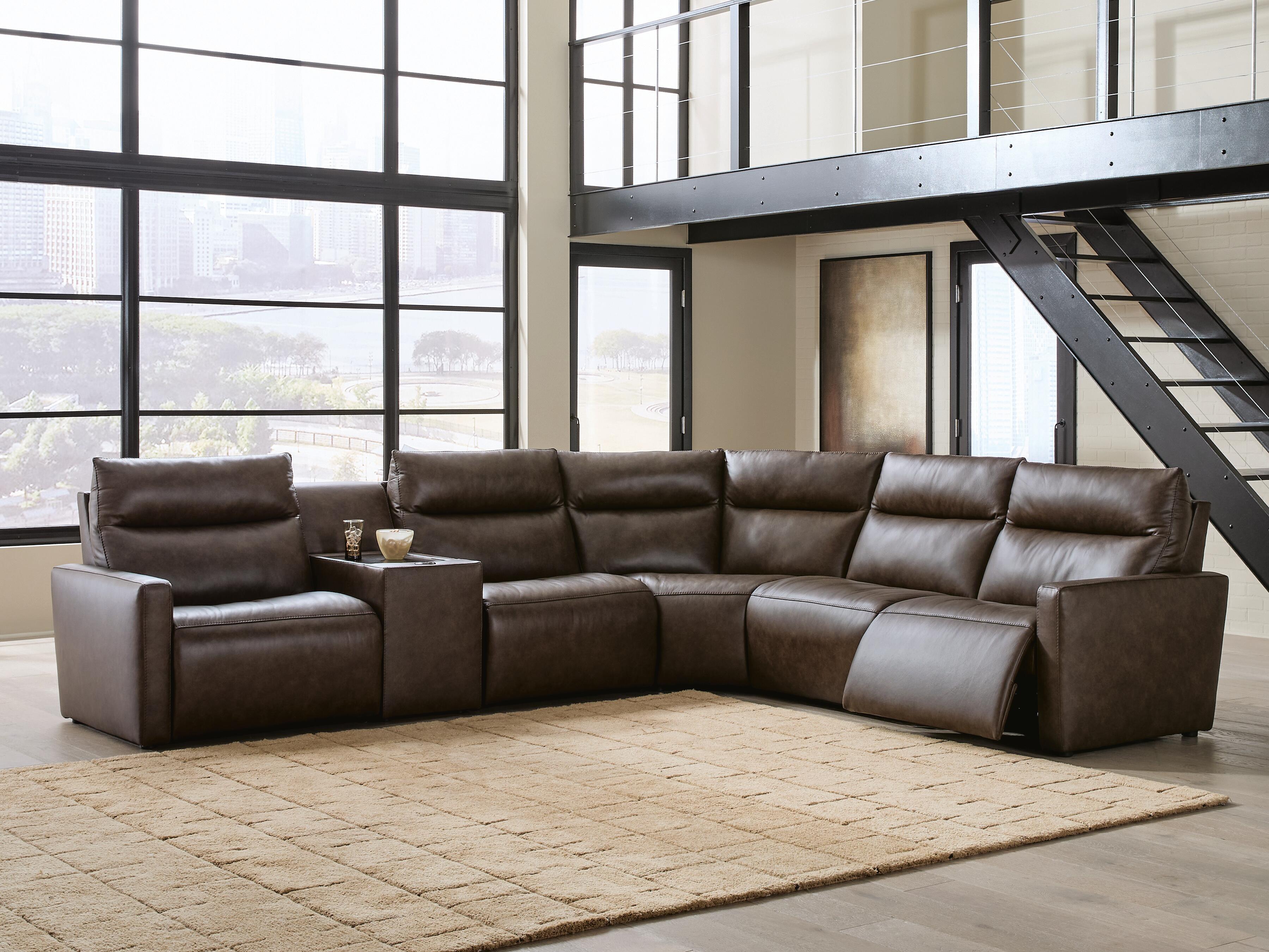 ModZ 6-Piece Power Reclining Sectional with Audio Console - image 1