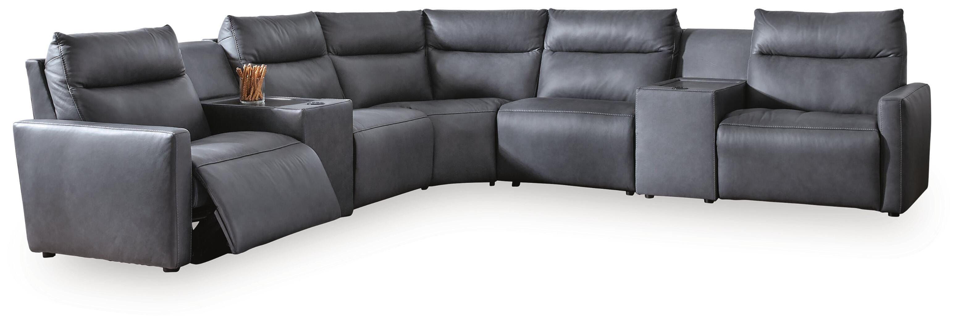 ModZ 7-Piece Power Reclining Sectional with Audio Consoles - image 2