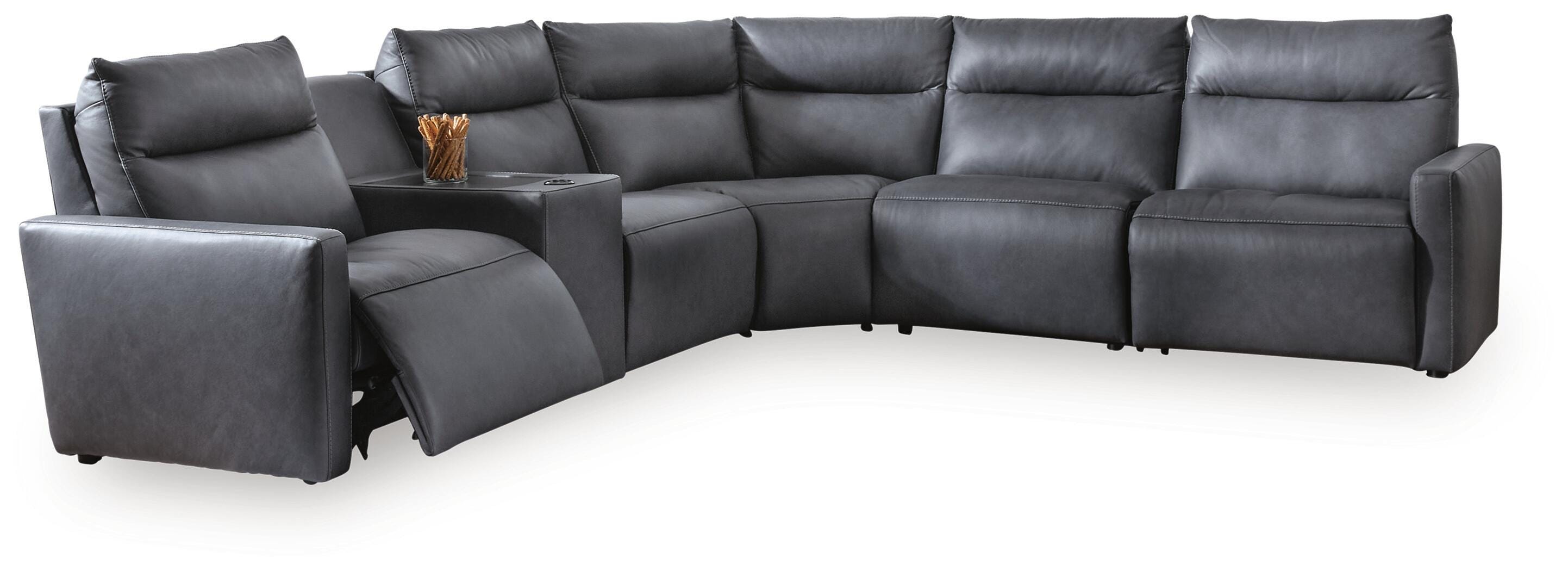 Seccional reclinable eléctrico ModZ de 6 piezas con consola de audio - image 2