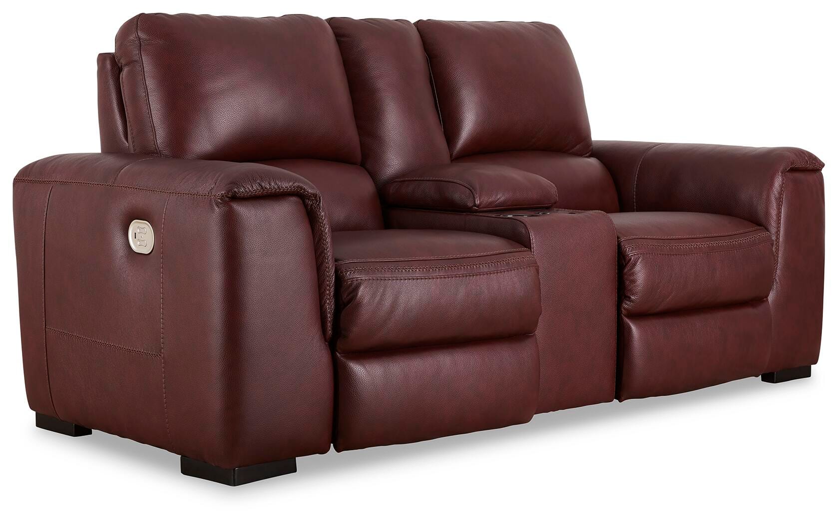 Alessandro Power Reclining Loveseat with Console, Garnet, large