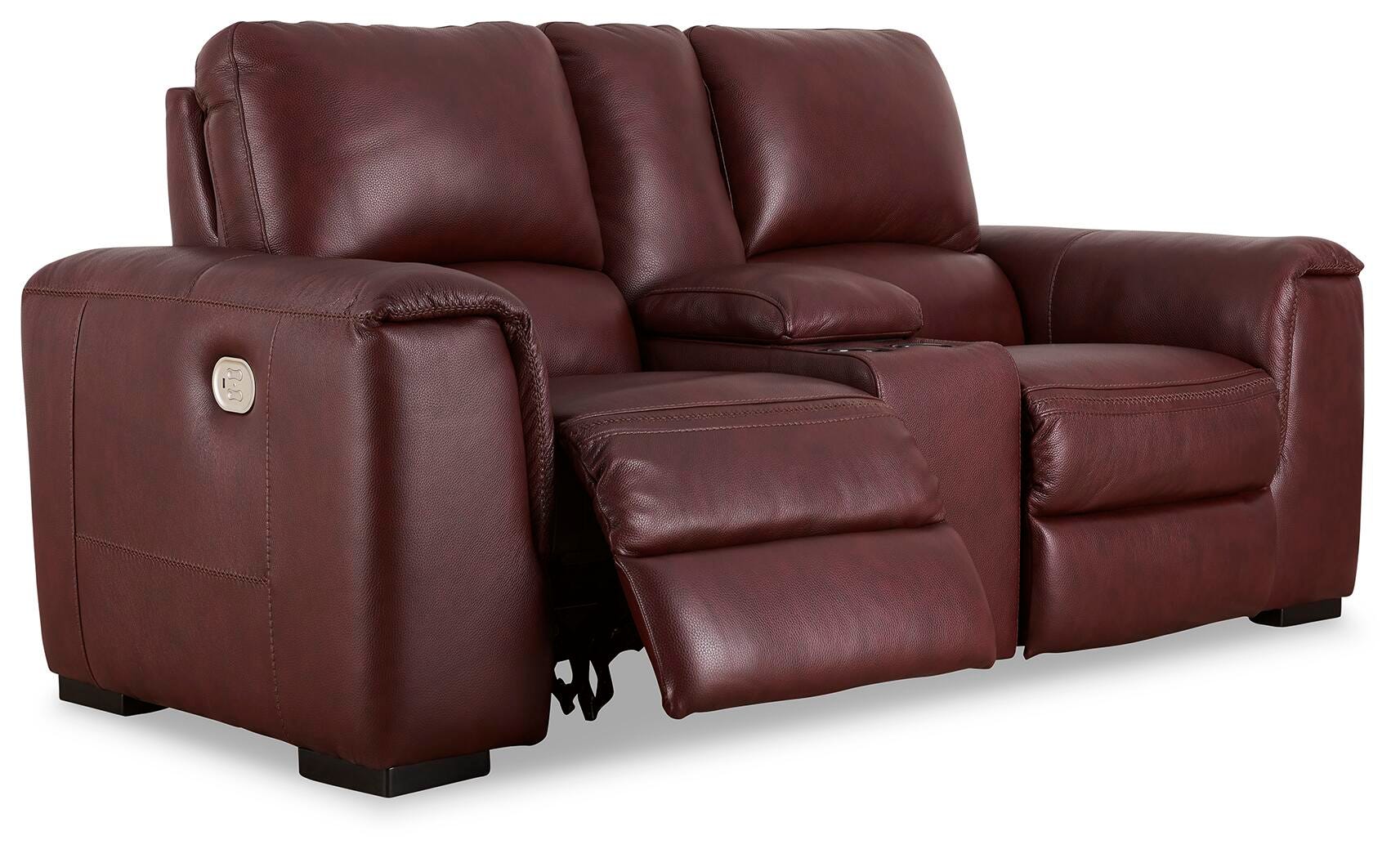Alessandro Power Reclining Loveseat with Console, Garnet, large