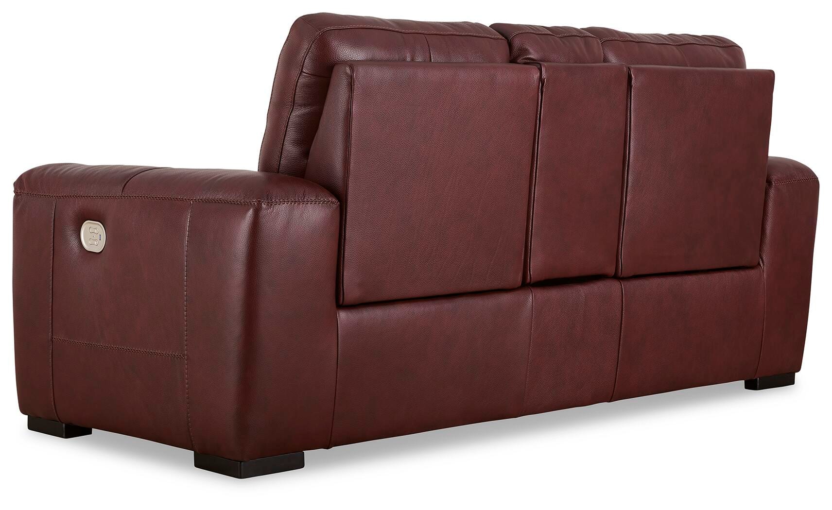 Alessandro Power Reclining Loveseat with Console, Garnet, large
