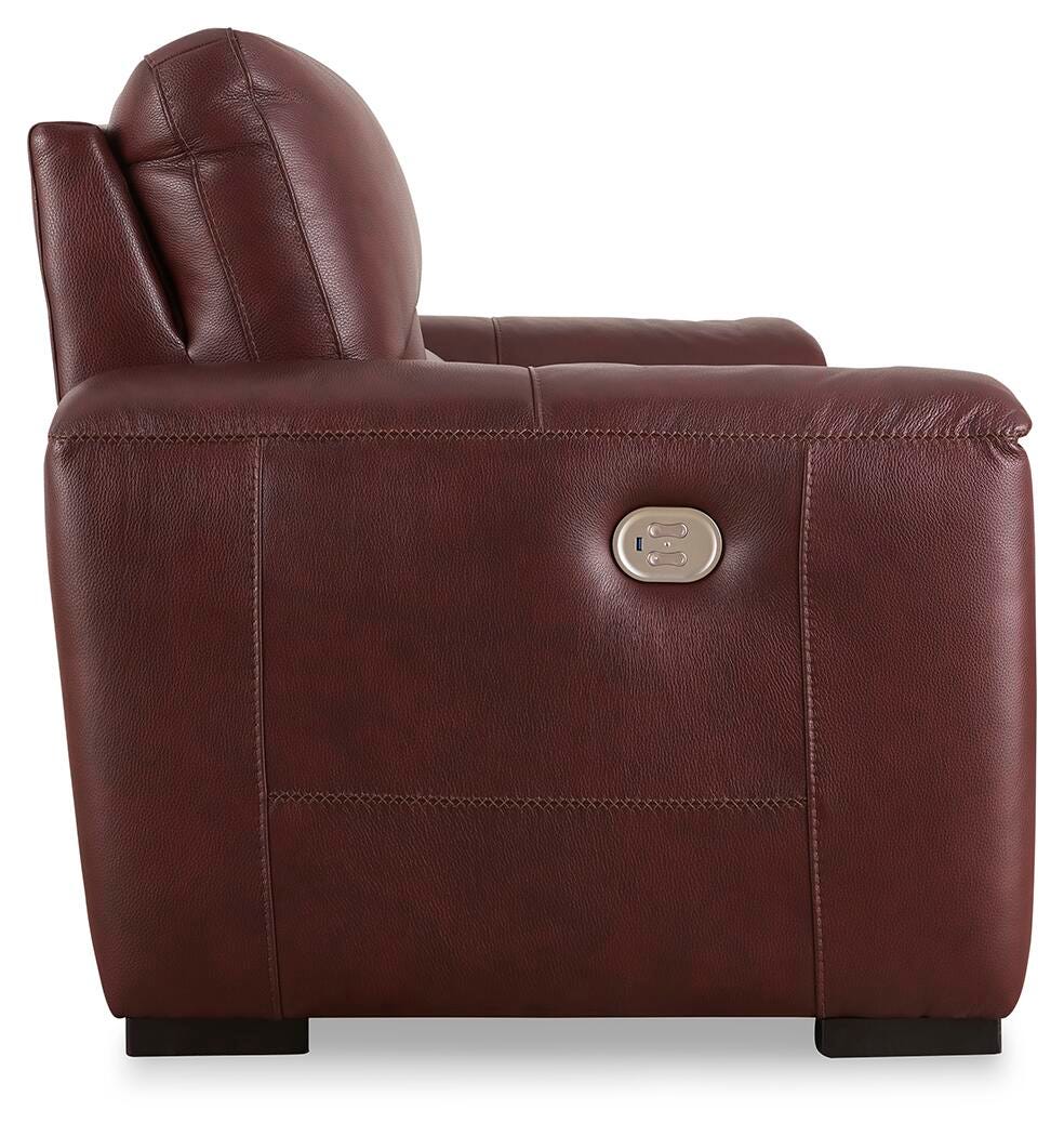 Alessandro Power Reclining Loveseat with Console, Garnet, large