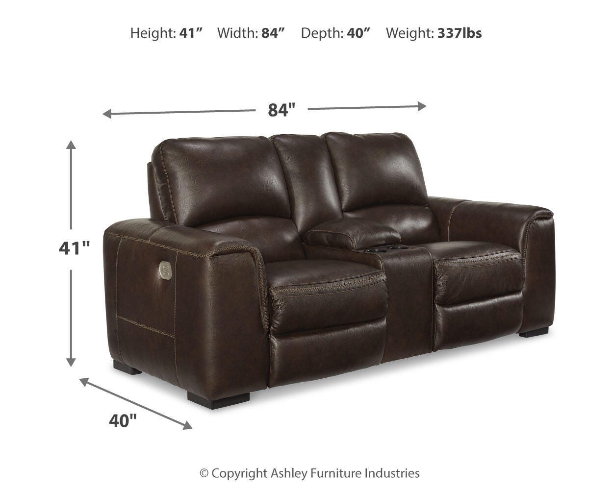 Alessandro Power Reclining Loveseat with Console - image 7