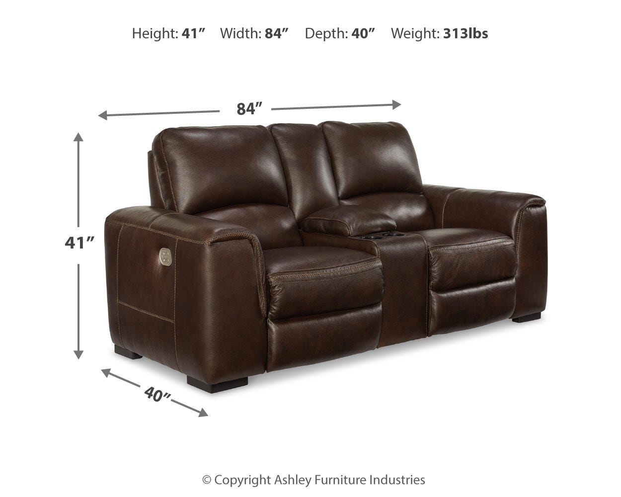 Alessandro Power Reclining Loveseat with Console - image 11