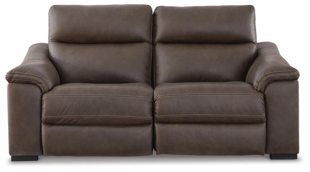 Salvatore 2-Piece Dual Power Leather Reclining Modular Loveseat