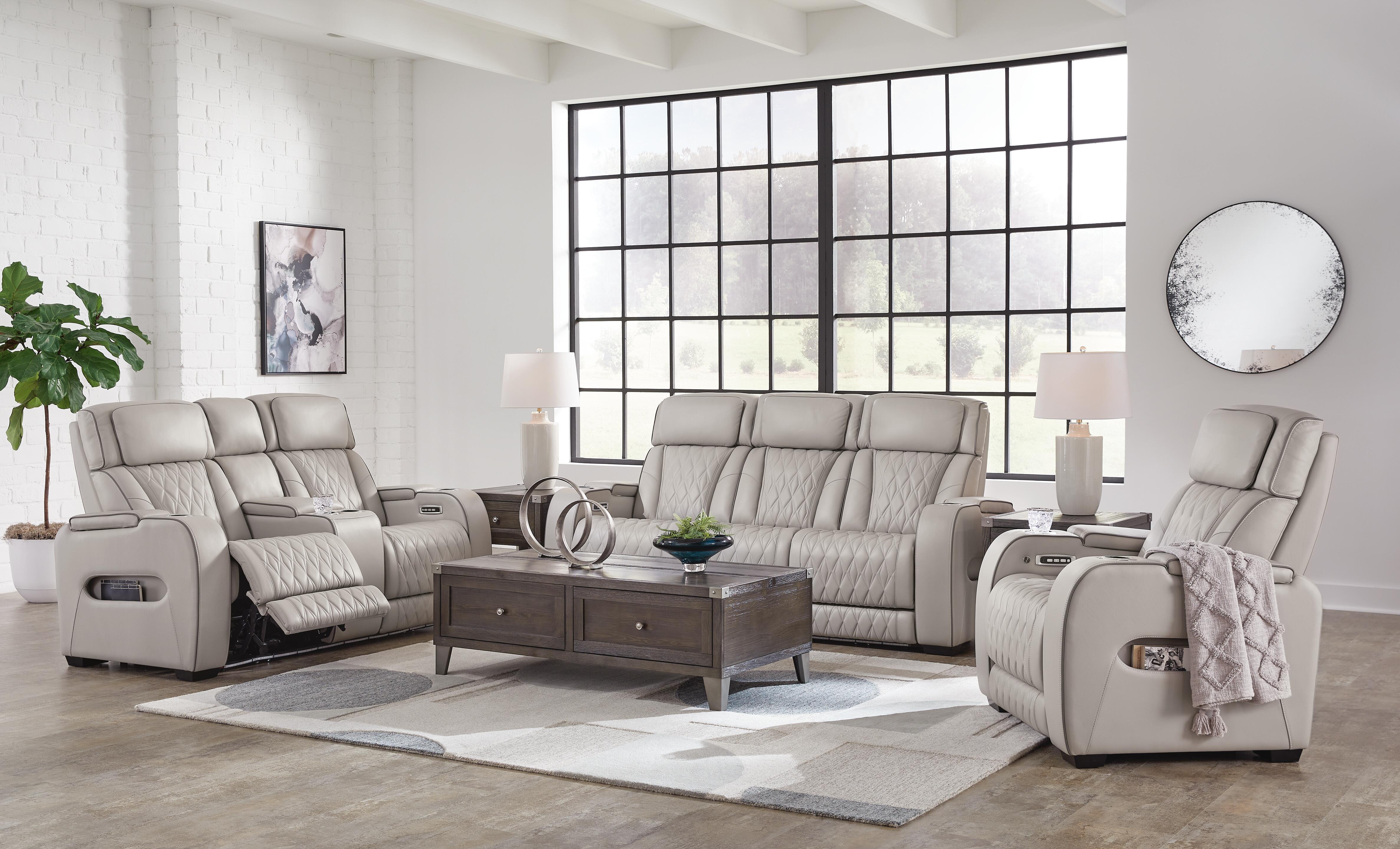 Sofá reclinable eléctrico Boyington, sofá de dos plazas y sillón reclinable - image 1