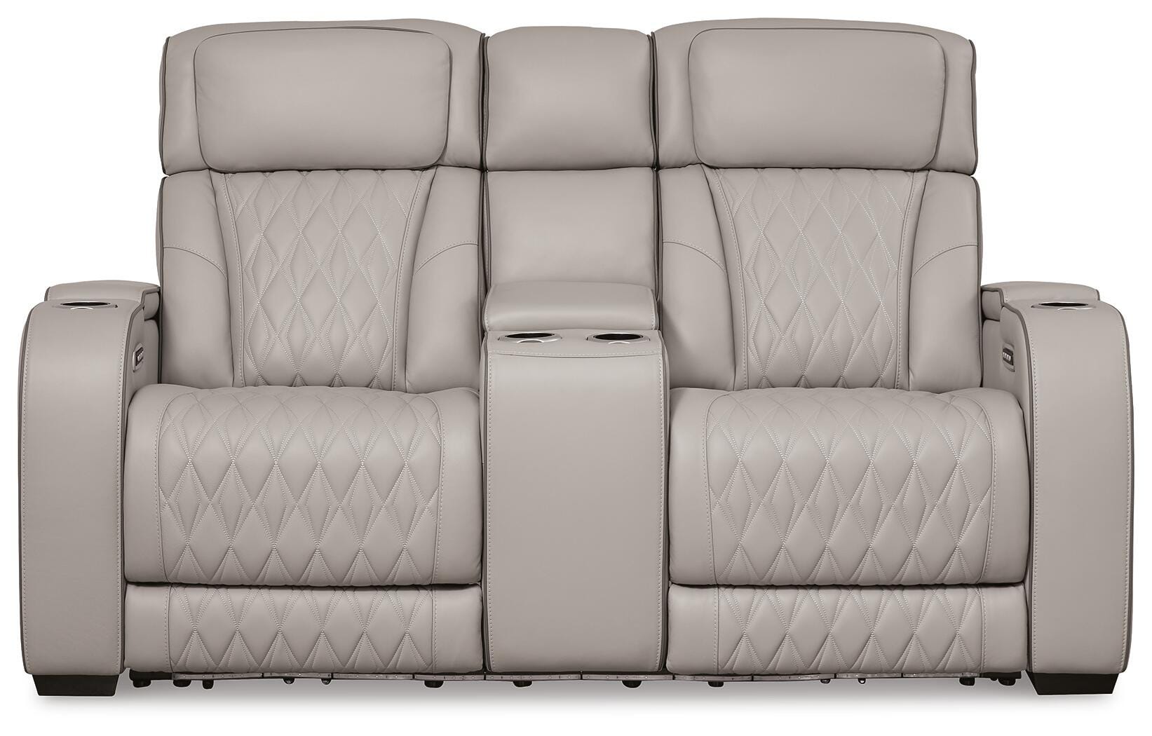 Boyington Power Reclining Loveseat with Console, Gray, large