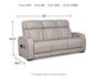 Boyington Power Reclining Sofa, Gray, large