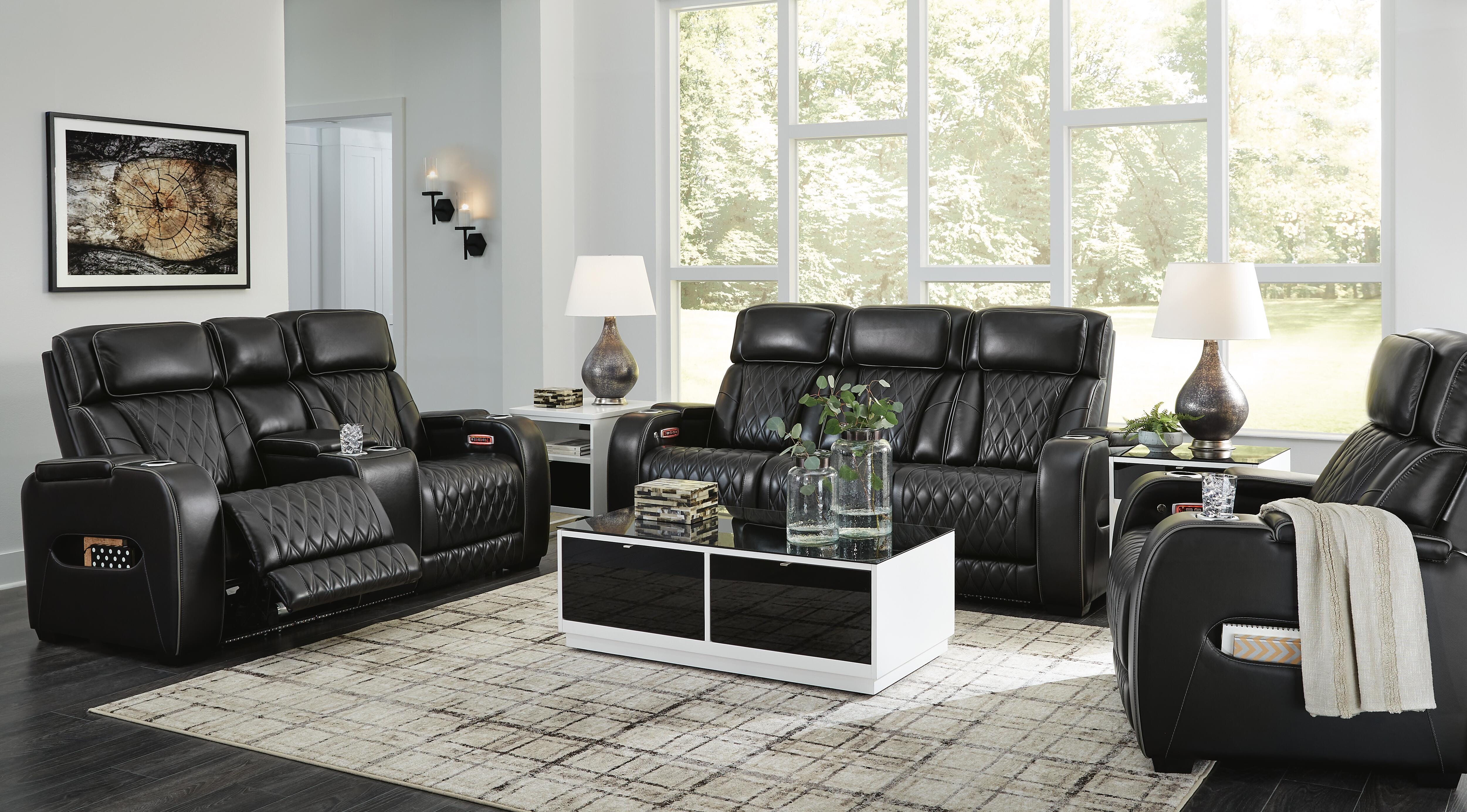Sofá reclinable eléctrico Boyington, sofá de dos plazas y sillón reclinable - image 1