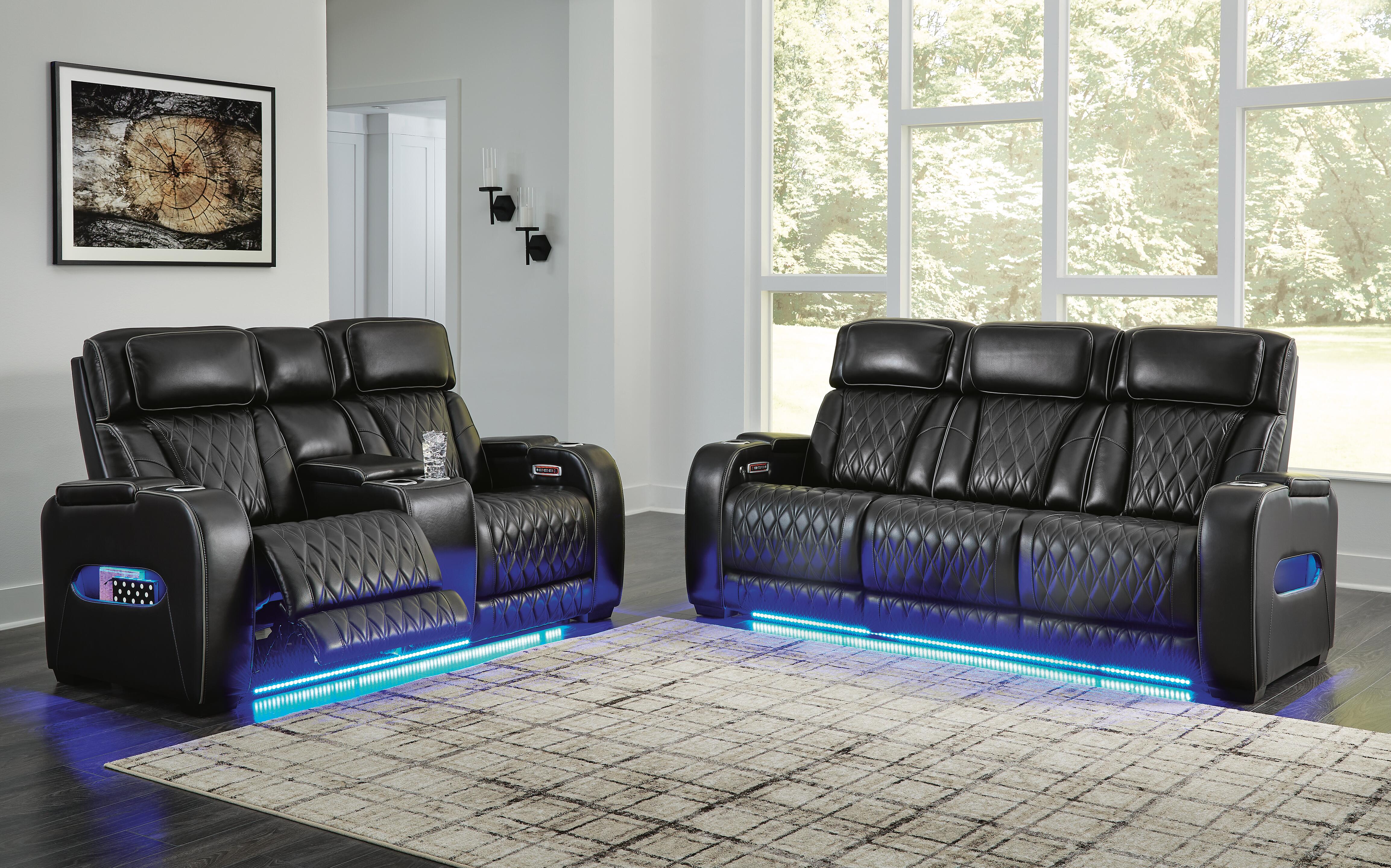 Boyington Sofa and Loveseat, Black, rollover