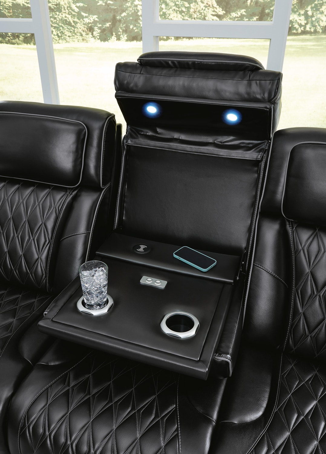 Boyington Power Reclining Sofa, Black, large
