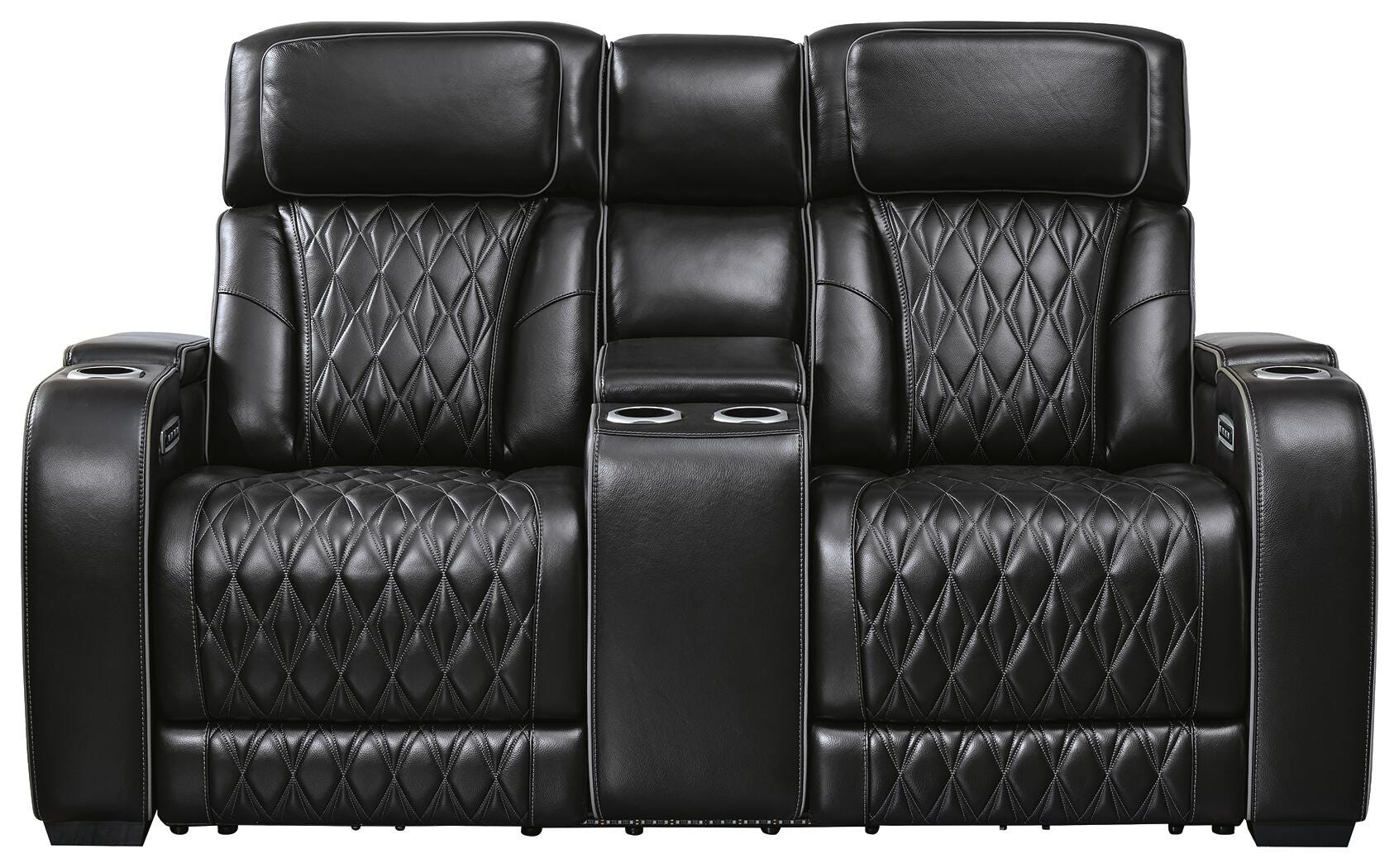 Boyington Power Reclining Loveseat with Console, Black, large