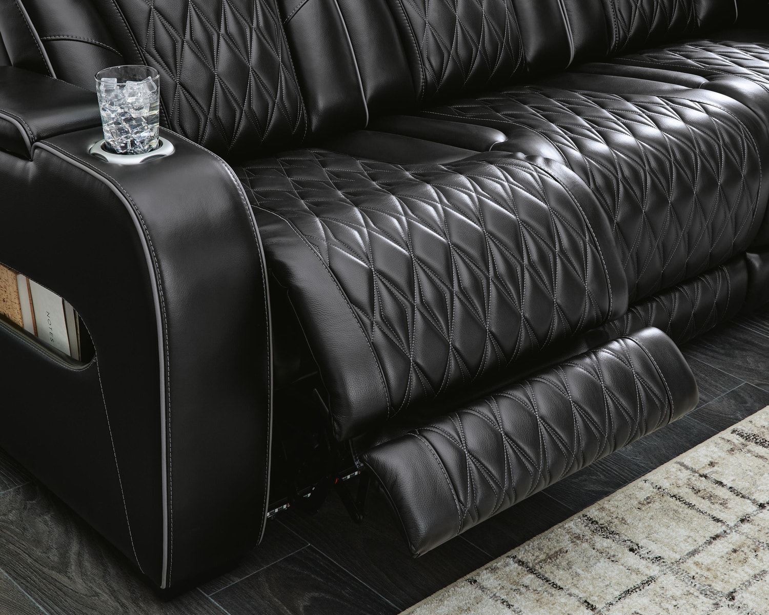 Boyington Power Reclining Sofa, Black, large